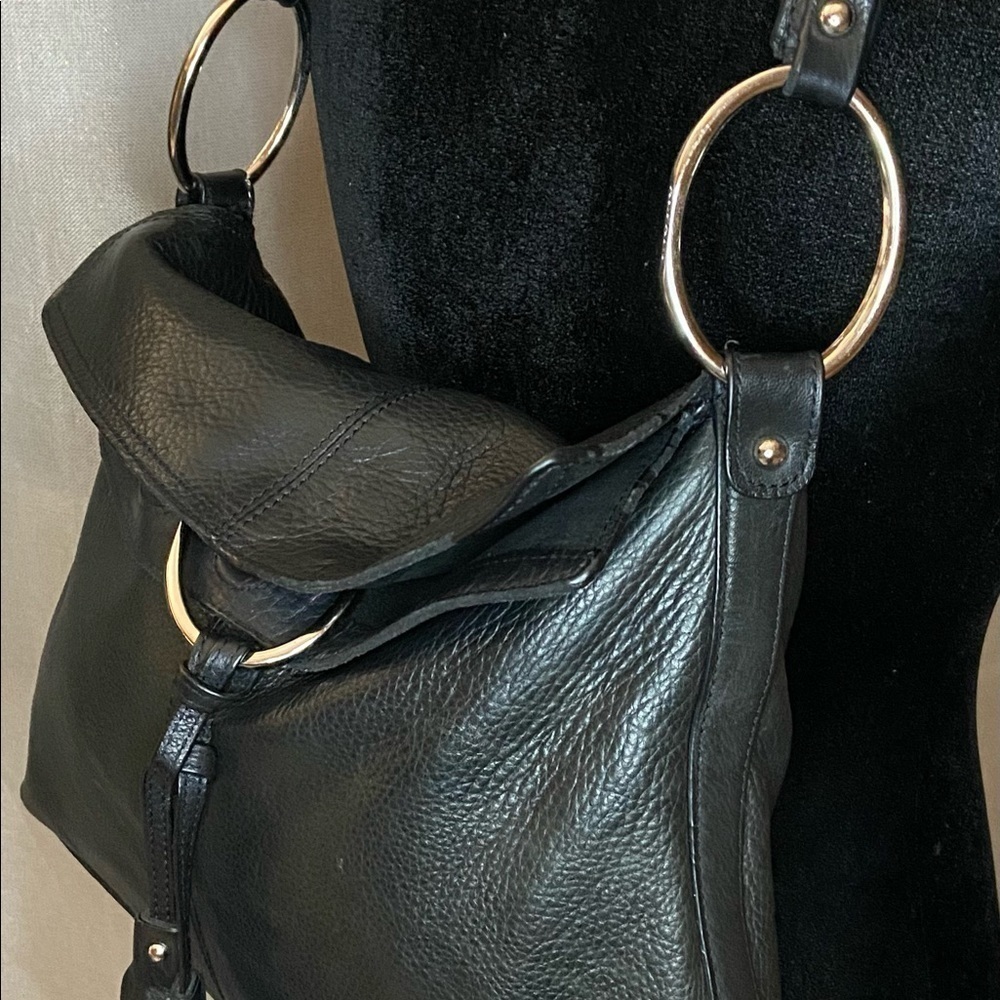 Alfani black Genuine Leather Purse Tassels​​​​​​​​​​​​​​​​​​​​​​​​​​​​ - Picture 8 of 12